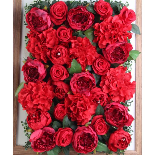 Decoration Artificial Flower Wall For Decoration , Fake Red Roses
