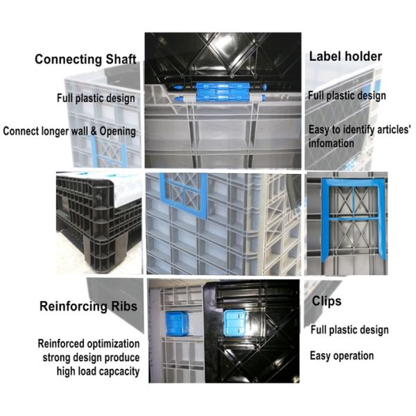 Logos and Numberings on Request HUADING Collapsible Containers 1210H1000B for Storage
