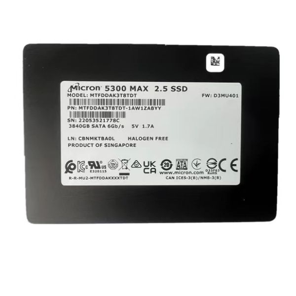 1.92TB 2.5'' SATA 6Gb/s 5V SSD Solid State Drive External Server SSD MAX MTFDDAK1T9TDT