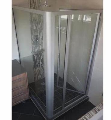 Customized Size Aluminium Shower Cubicles Toughened Glass Side - Hung Open