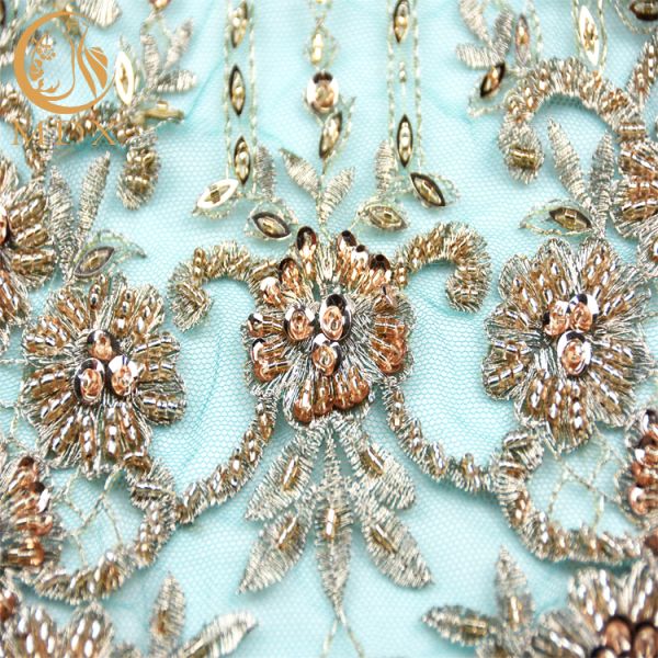 Ткани шнурка вышивки Джордж моды зеленеют цепляют Handmade 20% Polyeter