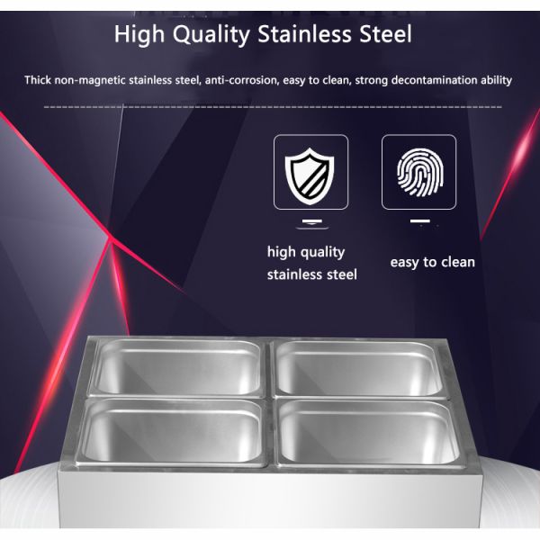 Электрический теплосохранный супный бассейн 2-панельный пищевой обогреватель 565*380*275мм 10 кг для общественного питания