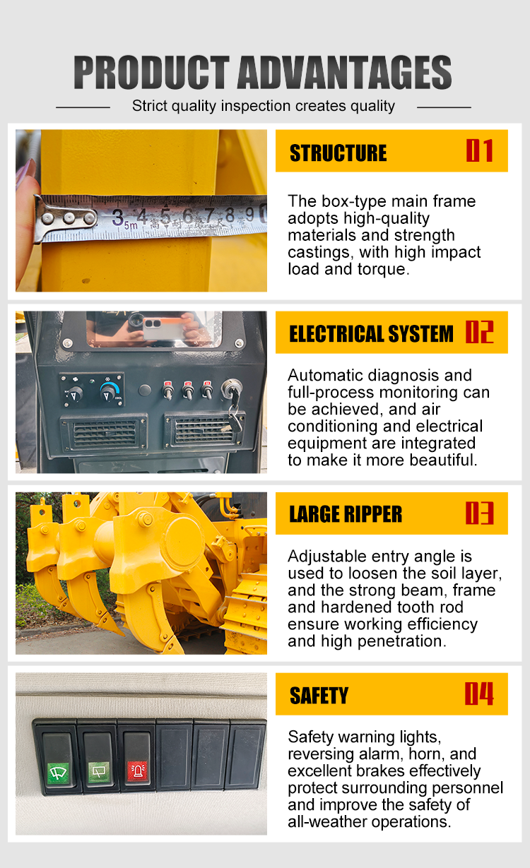 220HP Bulldozer Machine with air Conditioner Mini Dozer Bulldozer for Sale