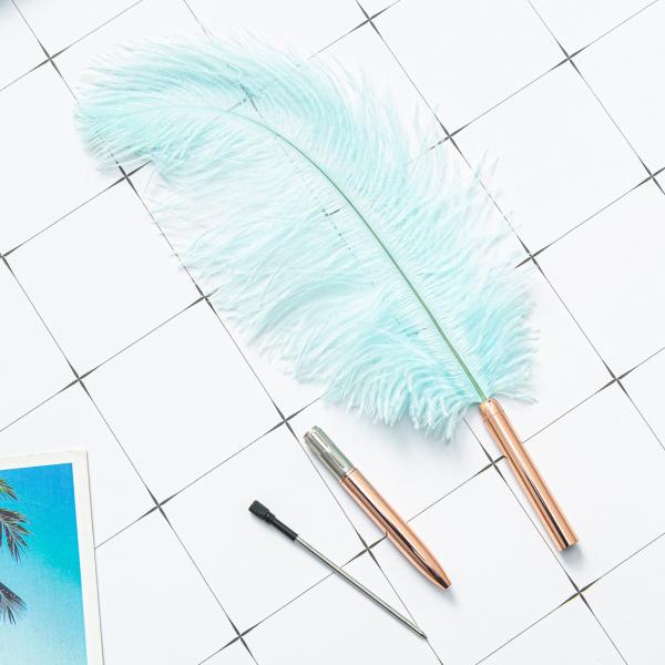 Colorful Feather Ball Point Pen Metal Creative Gift Ballpoint Pens For Office School