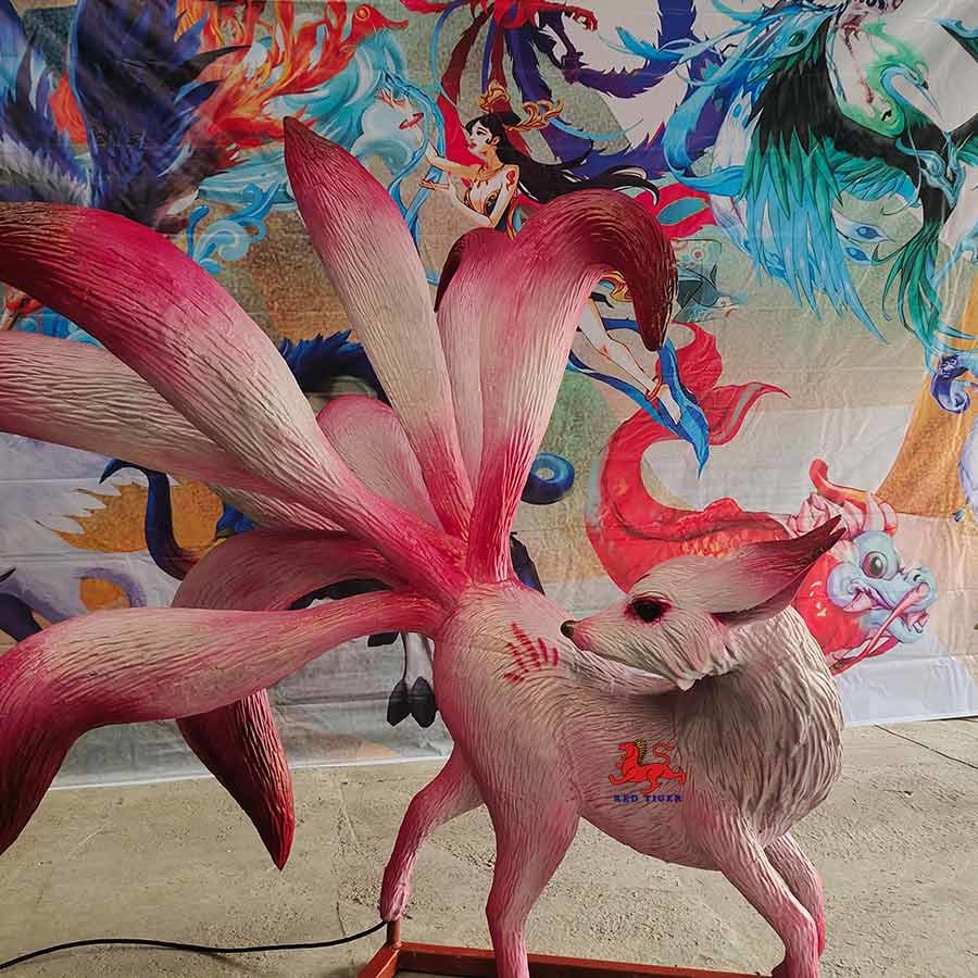 Электронный Handcrafted реалистические Fox животного 9 мифологии тварей китайские замкнутый