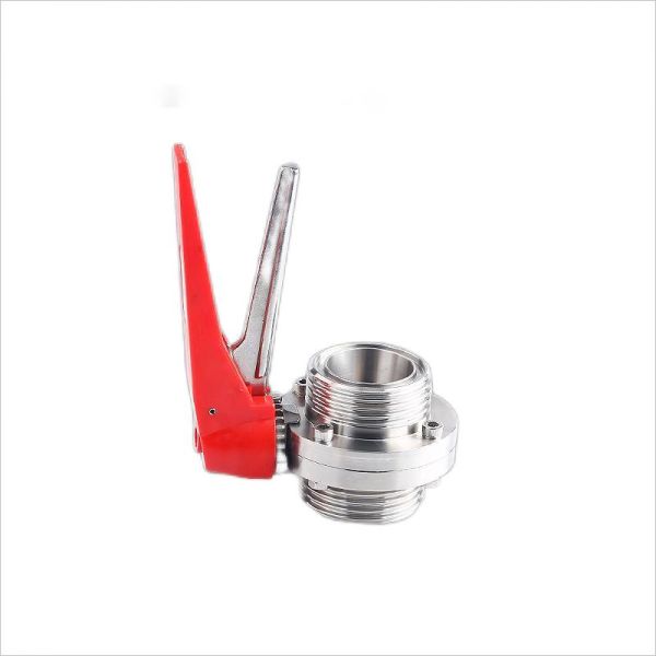 Sanitary SS304 /316L Manual Male Threaded Butterfly Valves ODM