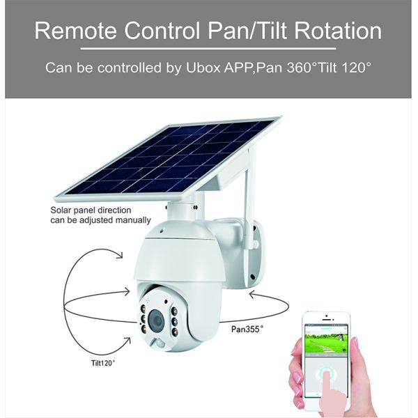 4G CCTV Solar Powerd Camera Wireless Pan Tilt Outdoor Dome Camera