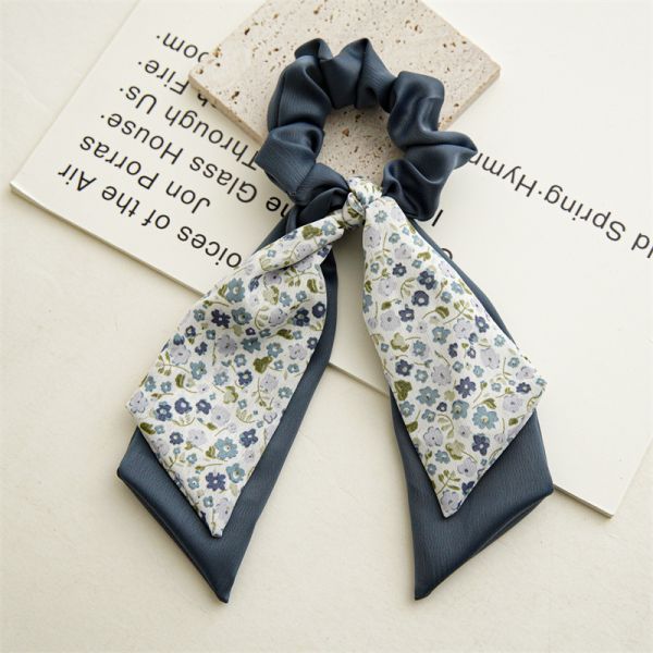 Summer floral double bow streamer ladies hair bands wristbands South Korea headband elastic rope temperament headband