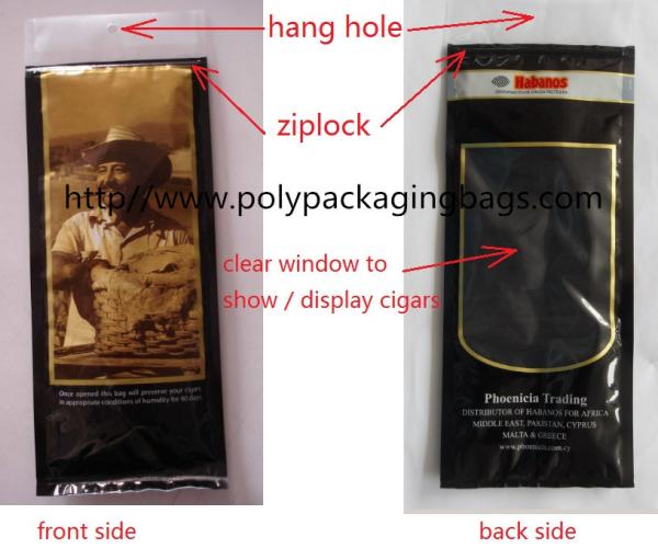 Cigar Humidor Bags With Gravure Printing Cigar Moisturizing Pouch Cigar Humidority Bags Ziplock Cigar Humidor Bag