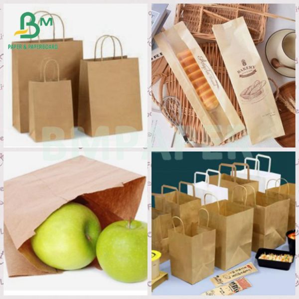 Emballages alimentaires papier kraft naturel fort 40 50 GSM recyclable