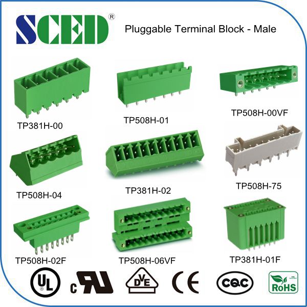 Разъемы блока 300V 8A PA66 Маунта фланца женские Pluggable терминальные латунные терминальные