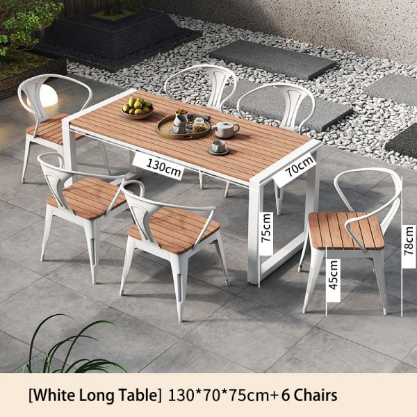 Plastic-Wood Table for Leisure Outdoor Patio Furniture Bench Coffee Table Combination
