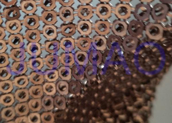 Brown Hollow 4 Mm Metal Sequin Fabric Cloth For Interior Or Exterior Drape