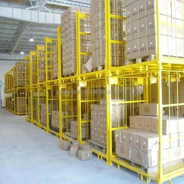 Heavy Load Foldable Fabric Roll Storage Rack , Warehouse Stackable Steel Storage Racks