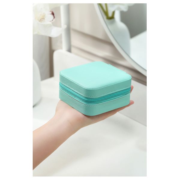 Квадратный ПУ кожаные путешествия ювелирные изделия коробка организатор для кольцов сережки ожерелье Хранилище