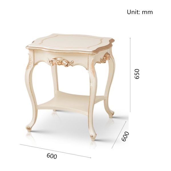 Antique Elegant Square Coffee Side Table Living Room Furniture