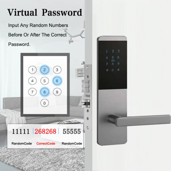 Cerradura de puerta inteligente digital WiFi con tarjeta de código de contraseña Tuya TTlock App Keyless Smart Locks