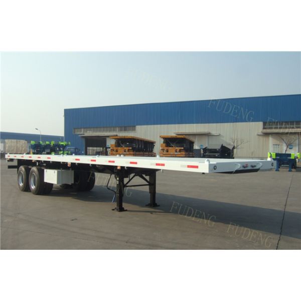 Flat bed Container Semi Truck Trailer Double Axle 20Ft 40Ft spring suspension