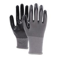 Gants de travail en nylon gris de calibre 13, gants de travail antidérapant résistant à l' abrasif