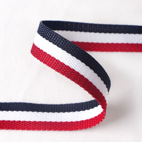 Double Face Style Tricolor Weaving Ribbon for Recycled Tricolor Holiday Nylon