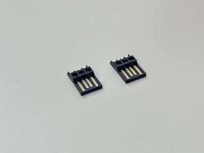 USB 2.0 AM Solder-Type Connector, Black Gold-Plated 5u