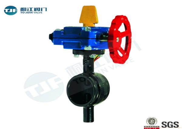 220V AC Electric Actuated Butterfly Valve , Viton Lined Grooved End Butterfly Valve