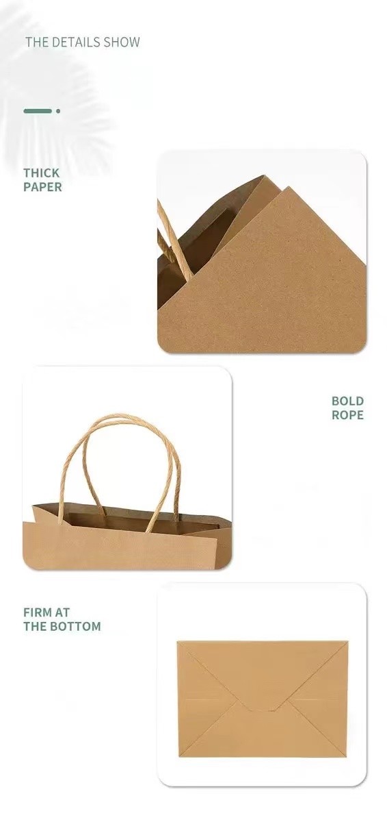 Белый Браун 250gsm Kraft напечатал бумажные хозяйственные сумки с ручками
