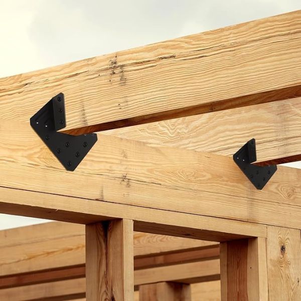  Black Hurricane Tie, Joist Hangers, Fit 2x4,2x6 Truss to Rafter Connector for Roof Truss Timber, Hurricane Truss Hangers, Rafter Brackets,Hurricane Clips