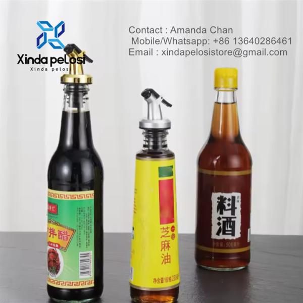 Venda a quente Cozinha à prova de vazamento Óleo de oliva Vinagre Vinho Liquor Botelha de uísque Dispensador Versador Pour Spouts