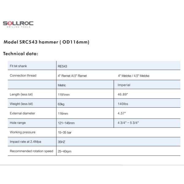 Высокий молоток черноты СРК543 РК воздушного давления 4,5 для слоя и минирования гравия