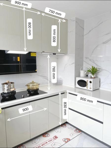 Residence Custom Sintered Stone / Marble / Granite Laminate Kitchen Furniture Sets