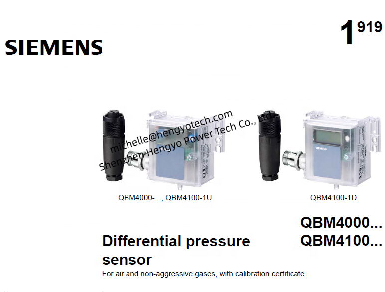 Siemens Original Differential Pressure Sensor Model QBM4100-1U with 1 Year Warranty