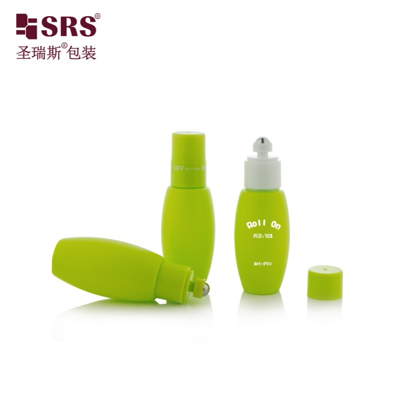 KG1-45ML Plastic Empty Roll On Bottle With Switch ON-OFF Applicator