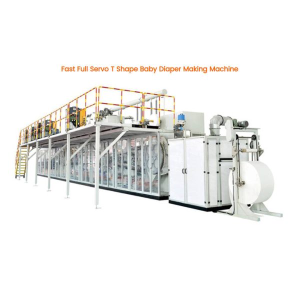 Fast Full Servo Control T Shape Baby Diaper Making Machine with Touch Screen Operation and High-Strength Steel Frame