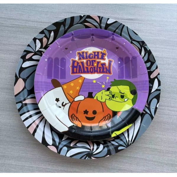 7inch Customizable Disposable Plates Colourful Party Plates for Birthday Party Tableware