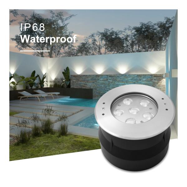 Luz de piscina exterior DC24V 12W RGB Vidrio transparente Acero inoxidable 316 IP68 para proyectos de mantenimiento