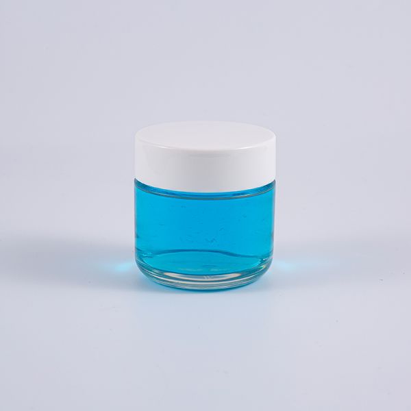 Round Thick Wall PETG Cream Jar Transparent 120g With White Screw Cap