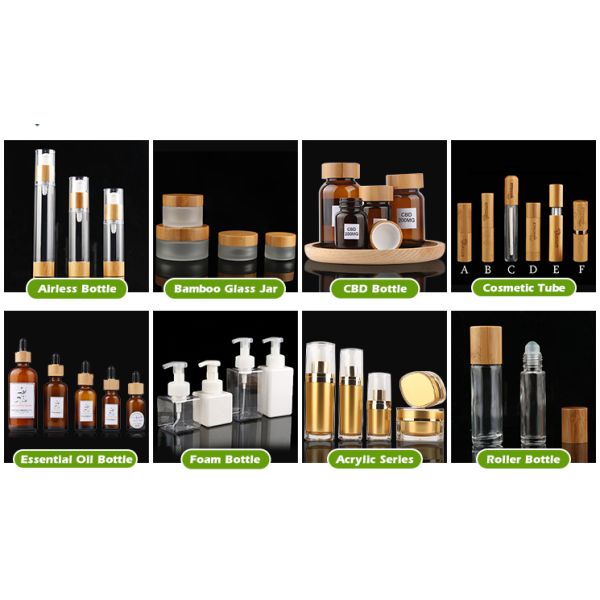 High Quality Nail Polish Bottle Bamboo Cap Glass Cosmetic Containers