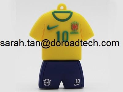 World Cup Football Jersey PVC USB Flash Drives, Hot Sale USB Memory Sticks with Logo