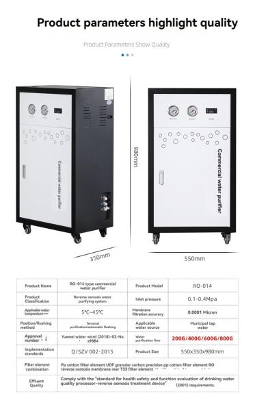 Small Hotels Factories Mineral RO Water Filter System with Pump and Motor