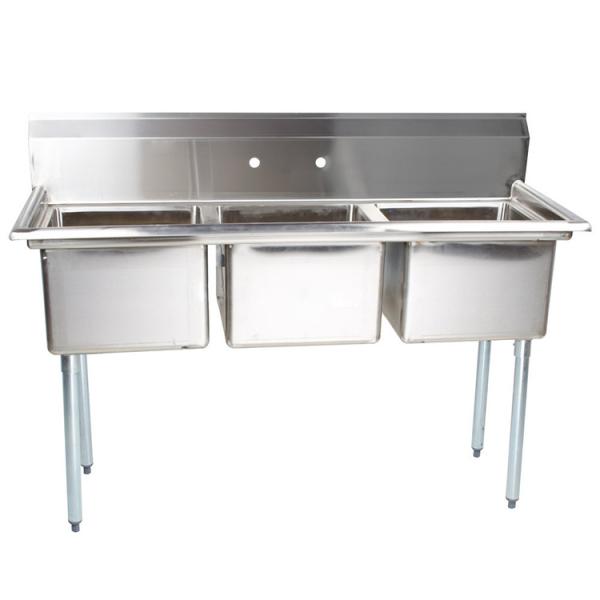 Dissipador industrial do compartimento dos componentes três da cozinha 3 304 do restaurante comercial de aço inoxidável autônomo