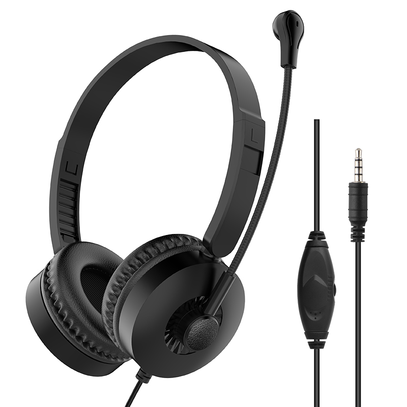 JTY- K3 Head mounted wired headphones with microphone and wired control USB/Type-C/3.5mm multi interface online course learning, customer service, computer headset support OEM/ODM customized products