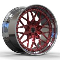 A liga forjada 2-PC de Bentley Benttayga orlara 22x11 Lip+ lustrado feito sob encomenda Matt Red Disc