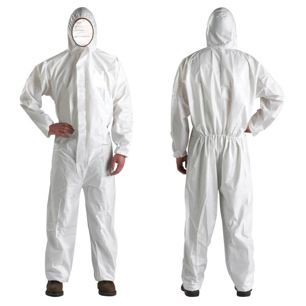 Disposable Microporous protective safety coverall/work suit,white,55g,SMS coverall with or without hood and boot