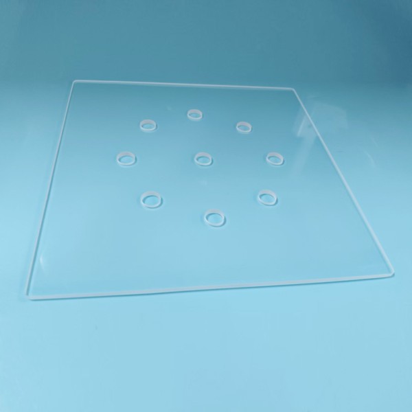 Borosilicate 9 Hole Spot Quartz Glass Plate Standard Size For Lab Chemical Reaction Analysis