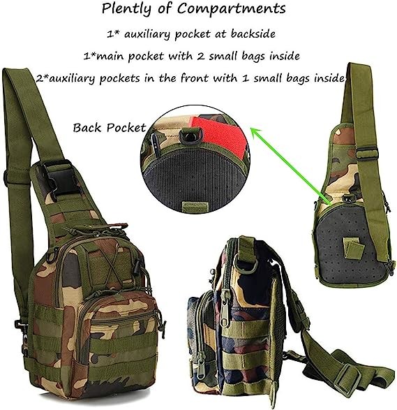 Tactical Shoulder Sling Bag Small Outdoor Chest Pack For Men Traveling, Trekking, Camping, Rover Sling Daypack