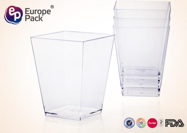 5 OZ Mini Square Plastic Dessert Cups Disposable Dessert Containers 160Ml