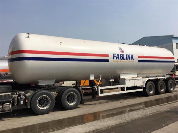 Powerful 3 Axles Lpg Tank Trailer , 30CBM To 65CBM Propane Semi -Trailer