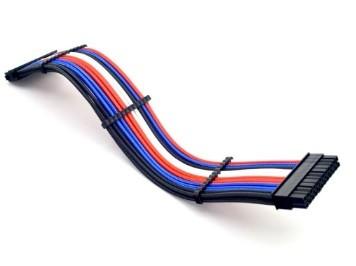 Rainbow Color Power Supply Cable Extension Cord PSU Braided Extension Cable Kits 18AWG Elbow Data Cable Computer