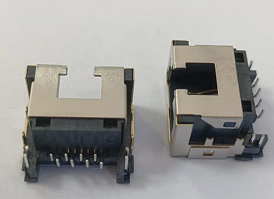 Прямоугольная плата 8P8C вниз с женского соединителя PCB RJ45